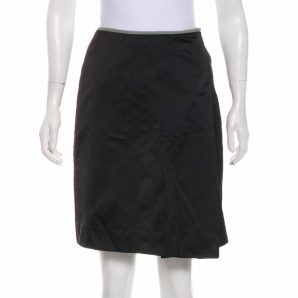 Prada Black Slip Wrap Skirt 38